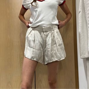 High waisted cream shorts